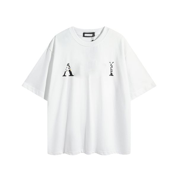 

2023 new t shirt menst shirt designer fashion pure cotton t-shirt women s high street luxury loose classic print couples clothes asian size, White;black