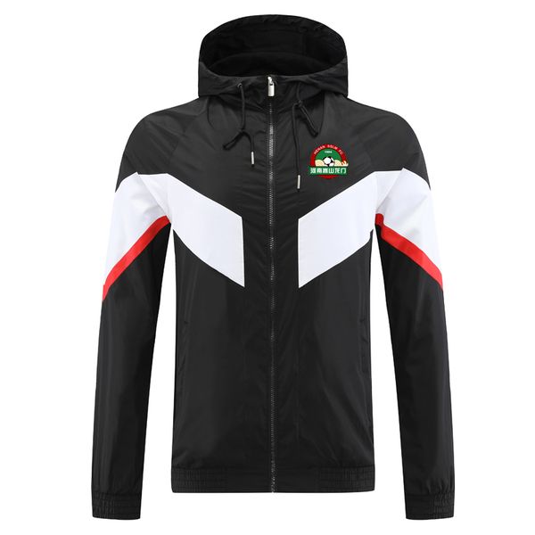 

2023 henan songshan longmen soccer mens jackets hooded windbreaker coats waterproof windproof full zipper windbreak hoodie football jacket c, Black;brown