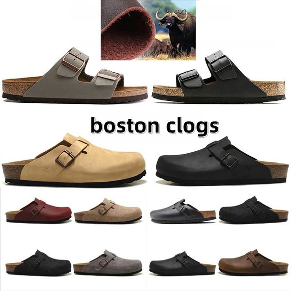 

slippers boston sandal clogs sliders designer sneakers clog arizona men women platform slipper black white suede snake leather buckle strap