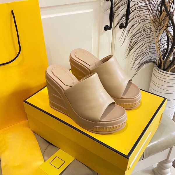 

latest womens sandals light colour wedge heel mules leather thick bottom womens shoes 85mm heeled platform square head exposed toe sandal qu, Black