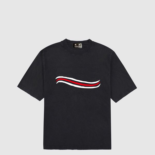 

duyou oversize t shirt with vintage jersey wash letters 100% cotton t-shirt men casuals basic t-shirts women quality classical dy8912, White;black