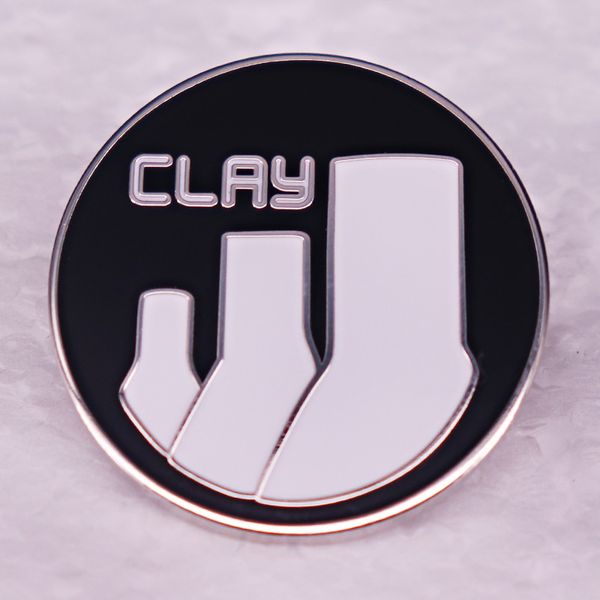

clay independent record company brooch cute anime movies games hard enamel pins collect metal cartoon brooch, Blue