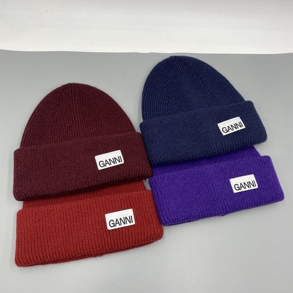 

Beanieskull Three Caps Designer Beanie/skull Fold Male and Female Couples Multicolor Knitted Hat Thickened Warm Beanie Winter high-quality, Jujube red