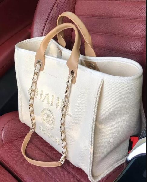 

women luxury handbags designer beach bag fashion knitting purse shoulder large tote with chain canvas shopping bag black crossbody messenger