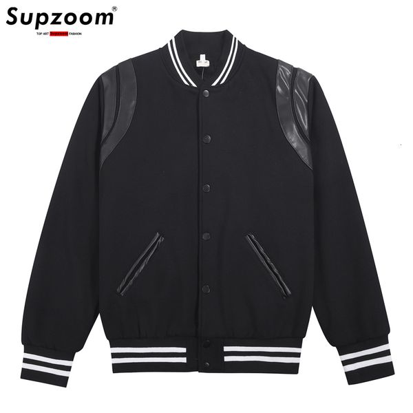 

men's jackets arrival fashion bomber jacket men rib sleeve cotton casual baseball uniform collar coat autumn and winter spliced short 2, Black;brown