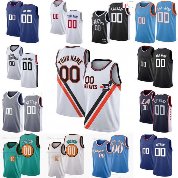 

2023 75th custom los angeles''clippers''kawhi 2 leonard''marcus 8 morris sr. isaiah 55 hartenstein paul 13 geo, Black;red
