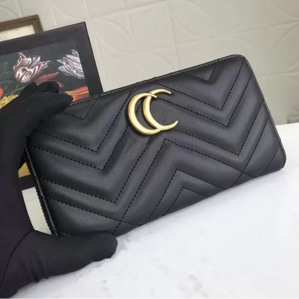 

2023 new designers bags fashion women clutch wallet pu leather wallet single zipper wallets lady ladies long classical purse with white box