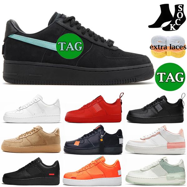 

running shoes air forces platform sneakers mens womens high low classic utility shadow triple white black spruce aura wheat mens womens trai