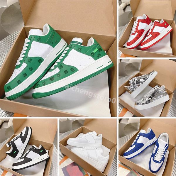 

2023 running shoes designer sneaker virgil 1s 1 calfskin leather abloh white green red blue letter overlays platform low size 35-45 b8