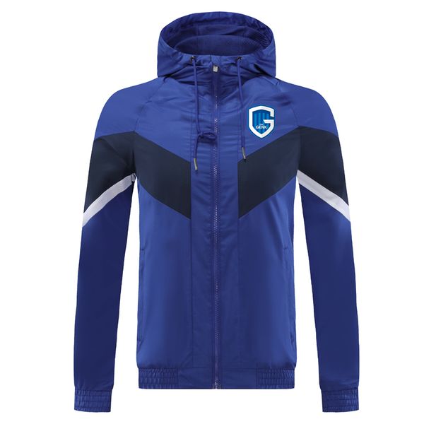 

2023 krc genk soccer mens jackets hooded windbreaker coats waterproof windproof full zipper windbreak hoodie football jacket coat sweate, Black;brown