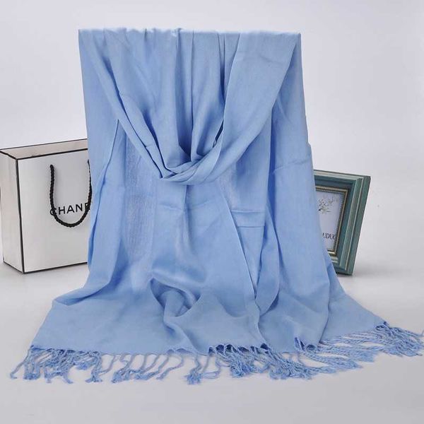 

scarves blue new tassel winter scarves for women shawls and wraps lady pashmina solid long cashmere head scarves hijab stoles l230302, Blue;gray
