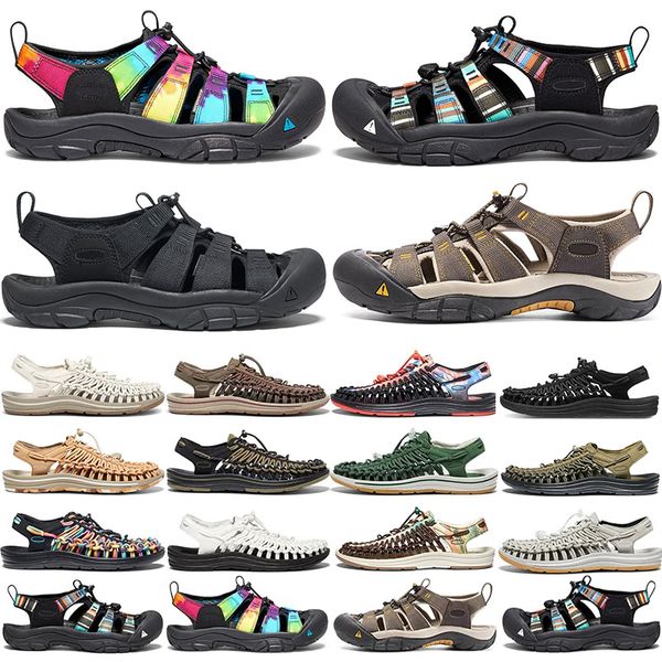 

footwear designer sandals slippers slide outdoor shoes keens uneek canvas newport h2 hiking shoes mens womens two cords and a sole 35-47, Black