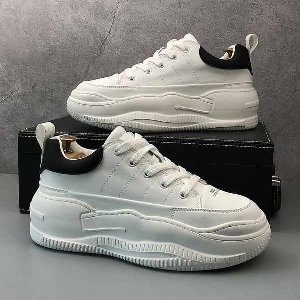 

british style wedding dress party shoes spring brand designer vulcanized causal moccasins sneakers round toe thick bottom business leisure w, Black