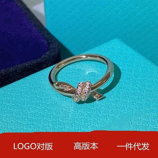 

original s925 silver valley ailing same knot ring 18k rose gold interwoven ring qixi valentine's day gift