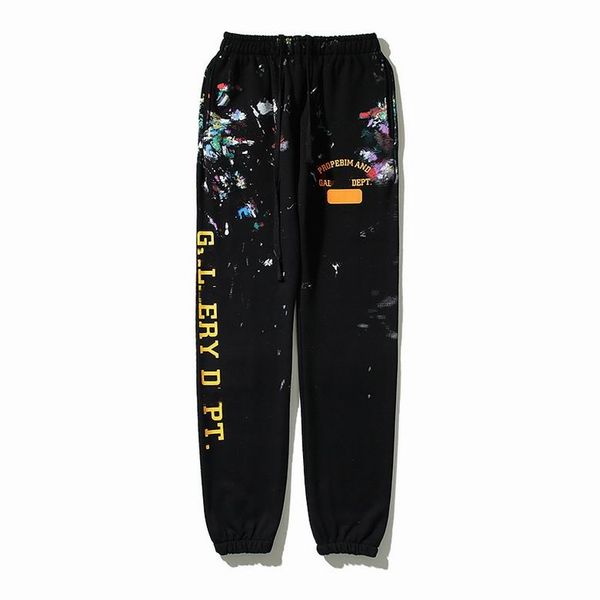 

fashion designer men's pants galleries sweatpants depts speckled letter print women's couple loose versatile casual straight fsvr, Black