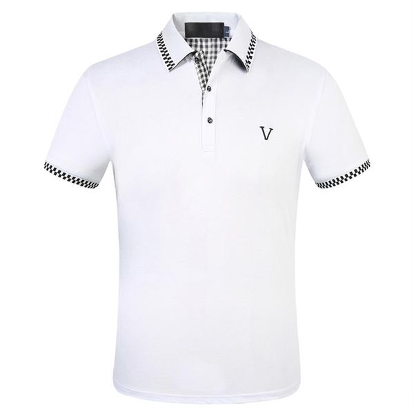

2021 mens designers polo shirts men casual polos fashion letter print embroidery summer t shirt high street cotton asian size m-3x267g, White;black