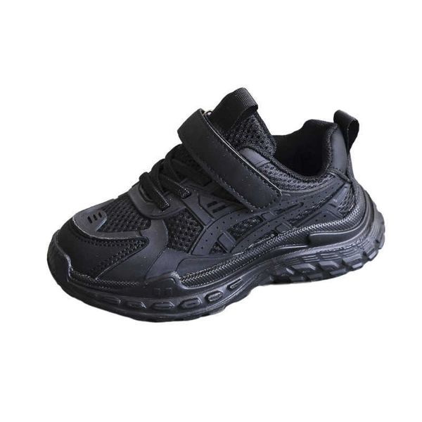 

girls' running shoes 2023 korean version ins autumn 1 boys' sports shoes fashion breathable chil1en's father shoes, Black