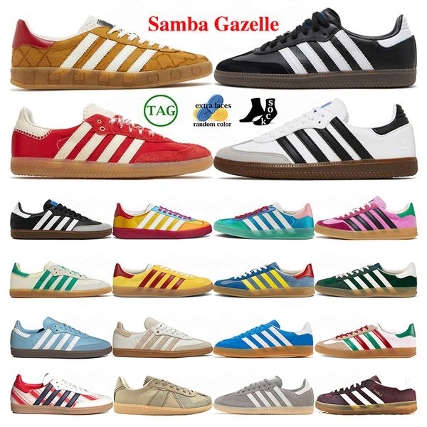 

2023 retro samba vegan gazelle casual shoes men women mexico vegan black white bonner mens blue beige pink og classic designer sambas traine