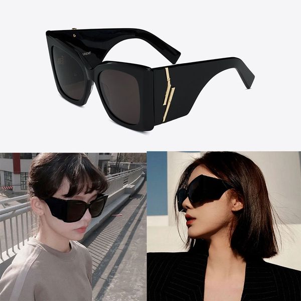 

oversized sunglasses chunky plate limited edition m119 designer sunglasses for men and women classic gold eye protection eyewear, White;black