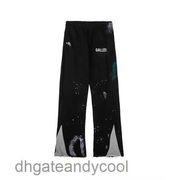 

men's pants fashion sweatpants casual galleries streetwear dept men speckled letter print women's couple loose versatile straight, Black