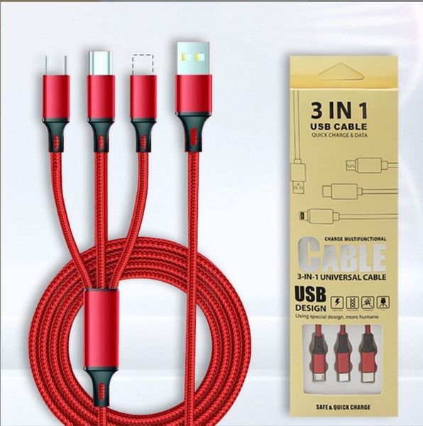

3in1 2in1 fast usb cable for huawei/honor portable 3 in 1 micro usb type c charger cable for iphone 14 13 12 samsung xiaomi