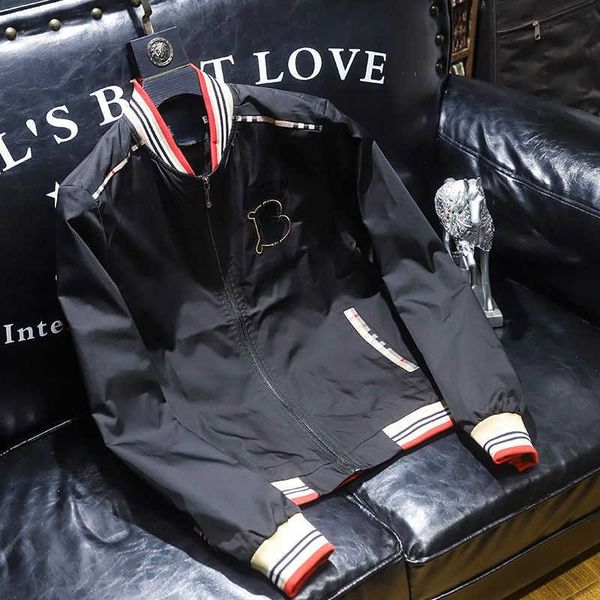 

men jacket tb embroidery zipper cardigan coat burb designer jackets mens sweatshirt windbreaker casual coats 4xl 5xl, Black;brown