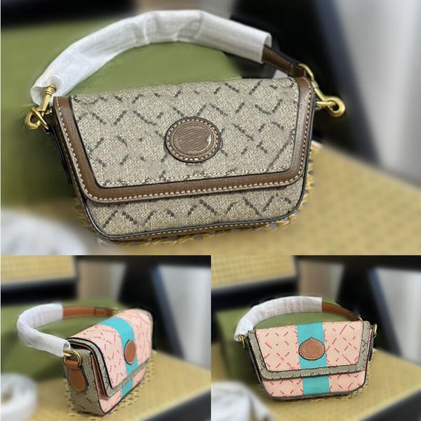 

designers canvas patchwork leather underarm bag brown mini handbag zipper pocket