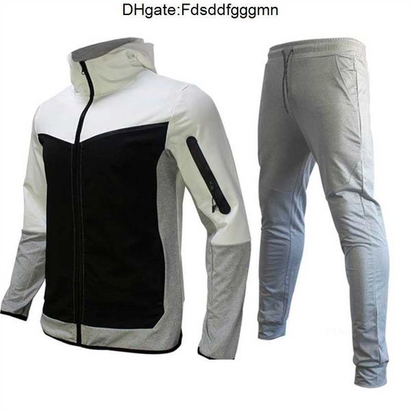 

2022 designer mens thin tech fleece tracksuits sweat suit two piece set sports sweatpants with long sleeve hoodie for spring autumn szie yp9, Gray