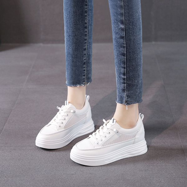 

new women casual shoes triple black white sneakers man trainer summer fashion hollow inner heightening sneakers 2023