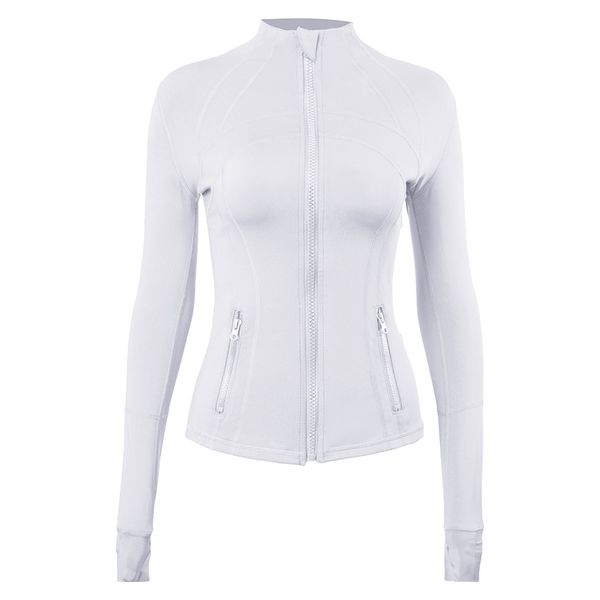 

new define double-sided brushed lululemens yoga suit women's jacket slim fit sports high elastic fitness women, Gray