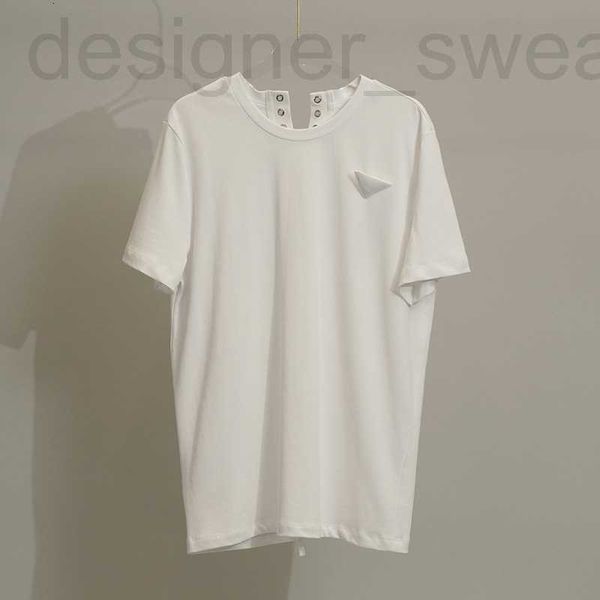 

women's t-shirt designerkardashian same paragraph french minority 2022 summer new back lace up design sense t-shirt half sleeve cotton, White