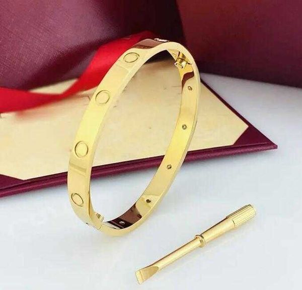 

charm bracelets designer bangles love bracelet titanium steel silver rose braclets bangle women men screw screwdriver jewelry couple, Golden;silver