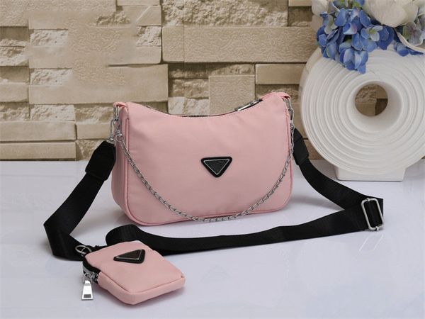

Designer Cross Body Women Purse Shoulder Bags Chain Messenger Bag Removable Square Zipped Coin Purses Luxury Handbag Canvas Crossbody, Pink