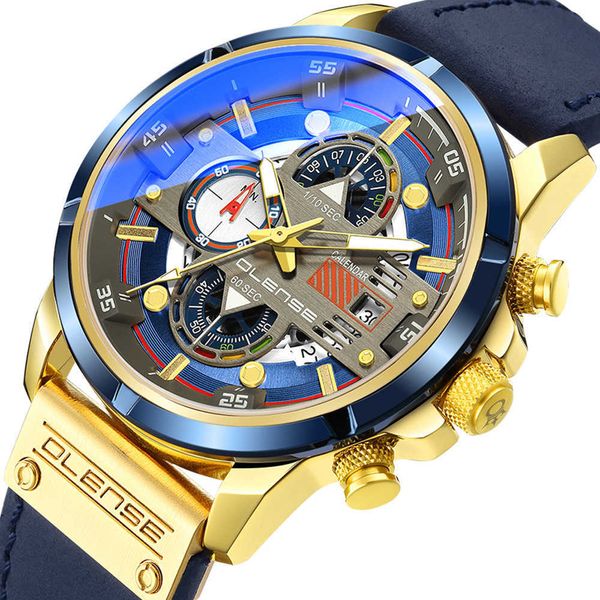 

wrist watch olense 2023 men's es sports luminous fashion multi-function quartz hand, Slivery;black