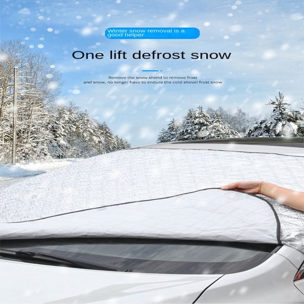 

foldable car sunshade windshield cover for sun winter thickened snow shield fog proof cover anti icing front windshield cover car protection