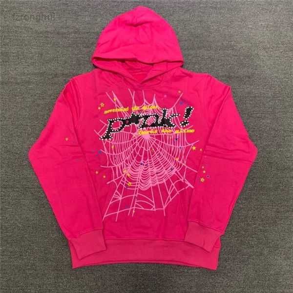 

men's hoodies yellow sp5der 555555 hooded men women white 3d foam printing web hoodie young thug pullover an2r, Black