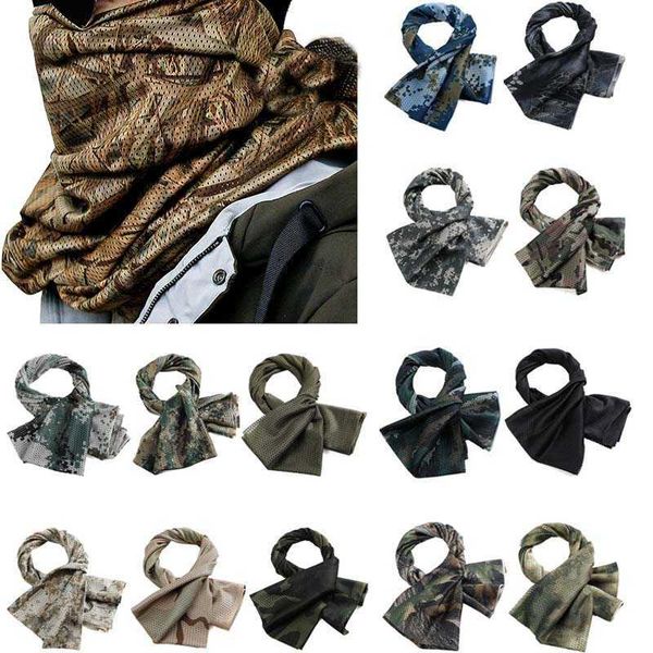 

scarves military scarf tactical camouflage for men women mesh square breathable headband head neck scarf multifunction cycling bandanas l230, Blue;gray