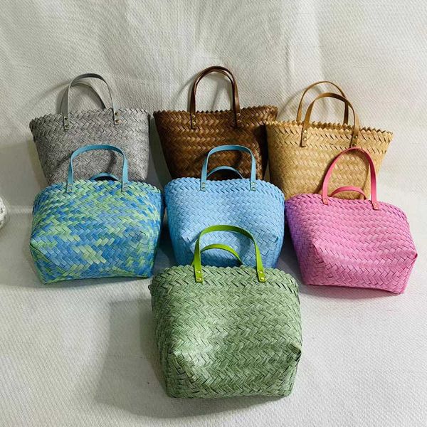 

plastic woven bag rattan-like straw woven bag portable small basket female handbag 230301