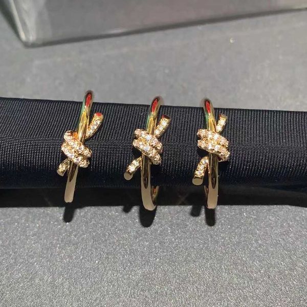 

high-quality v gold tiffay knot ring women's valley ailing same style 18k rose diamond high tech craft, Silver