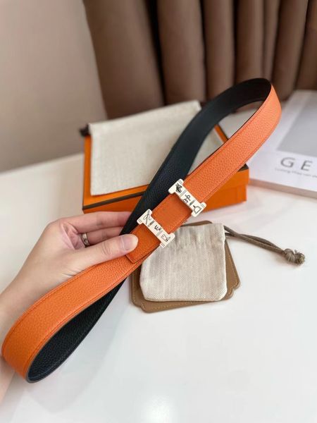 

designer belts woman and men high-end luxury double h buckle belts men's leather fashion belts men's classic casual double-sided b, Black;brown