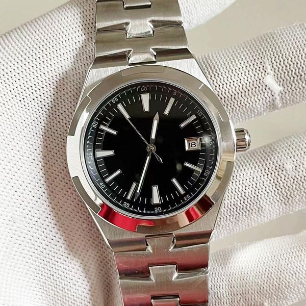 

u1 grade aaa 2023 overseas men watch black dial automatic stainless steel mechanica clasp hardlex glass wristwatches, Slivery;golden