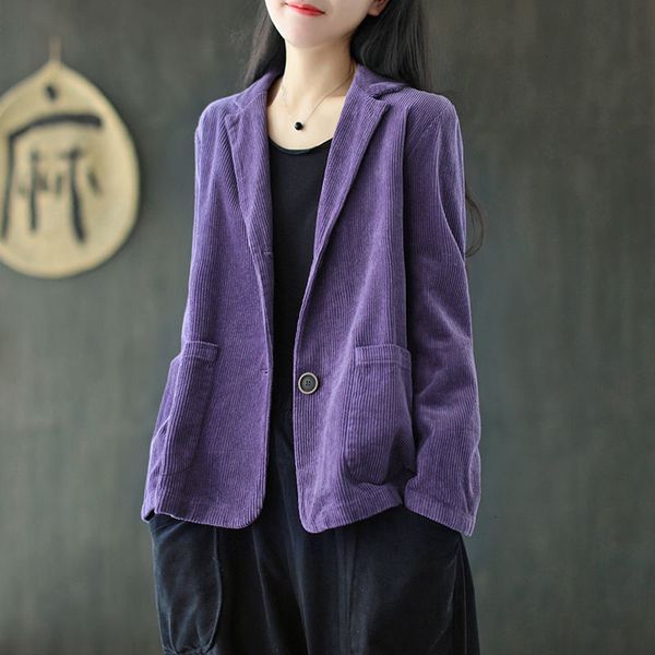 

women's suits blazers harajuku corduroy jackets korean cute solid color long sleeve lapel neck ngle-breasted casual double pocket cardi, White;black
