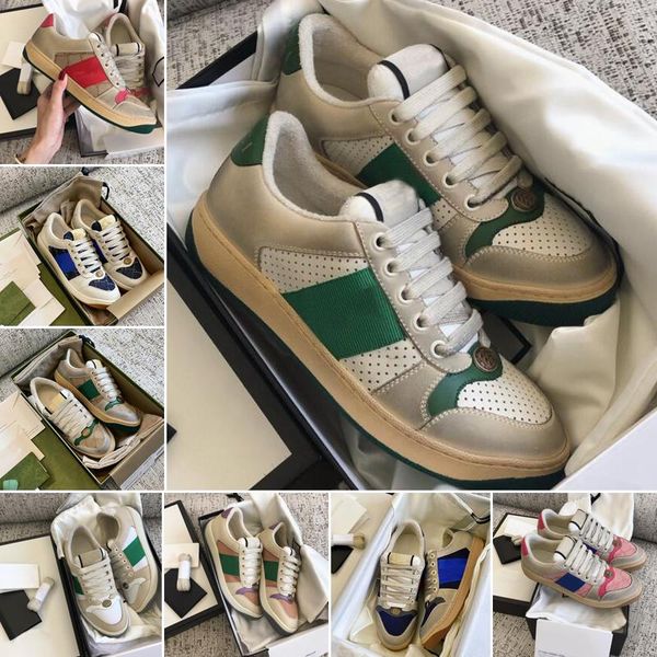 

quality designer stripe shoes fashion dirty lace-up tennis shoe fabric low canvas sports casual men women screener webb, Black