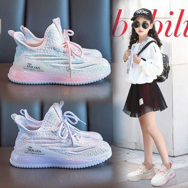 

athletic outdoor children's sports shoes daddy shoes single mesh casual shoes boys and girls running shoes fashion jelly bottom childre, Black
