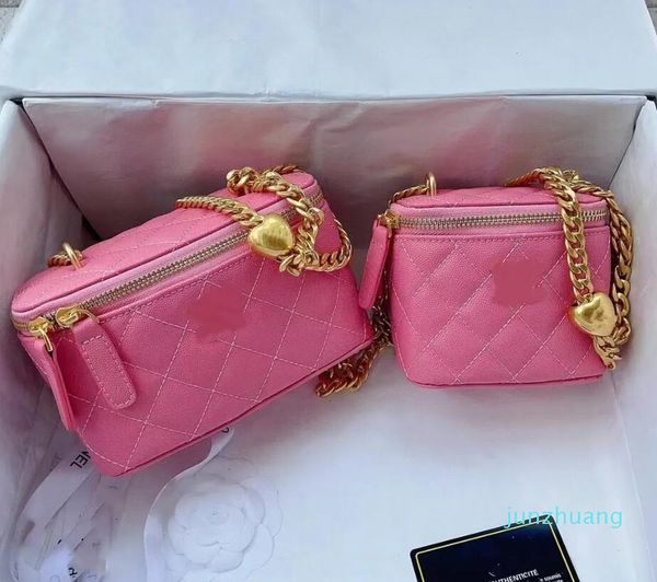 

23p handbag new designer 2023 love ball chain box baoxiaofang bag shoulder bag oblique satchel fashion caviar particles grain cowhide leathe