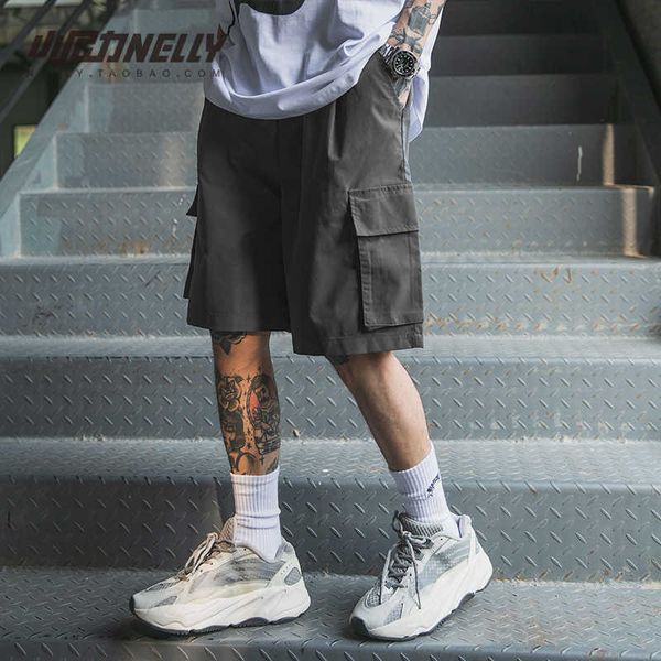 

men's shorts shorts men casual lti-poets elastic waist safari style harajuku plus size 3xl solid simple streetwear hip-hop ins trousers, White;black