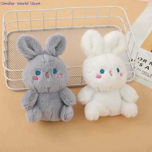 key rings cute cotton animal rabbit plush stuffed toy key chain keyring cartoon bag pendant gift r230301, Slivery;golden