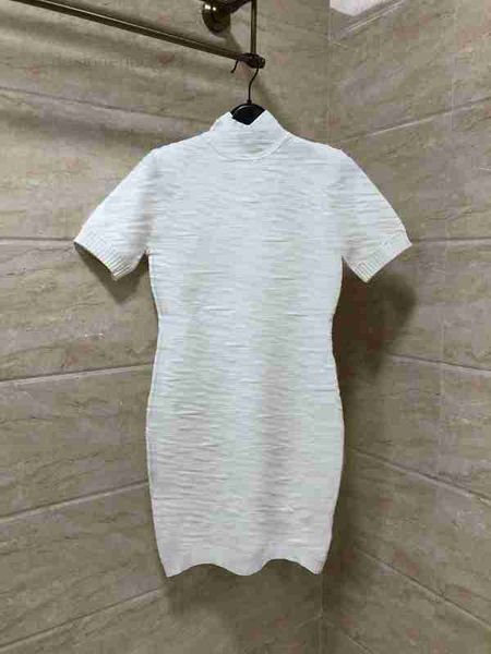 

casual dresses designer runway fashion women high neck knitted dress short sleeve elastic knit elegant sweater pullovers cp1n, Black;gray