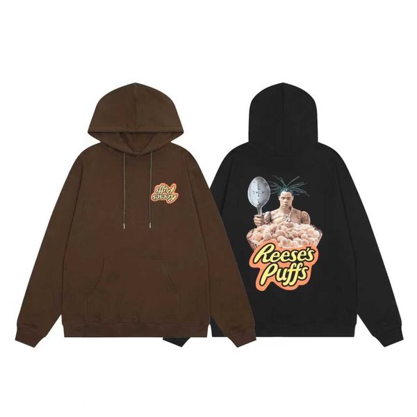

american fashion label travisscott concert exclusive hoodie men and women high street coat, Black