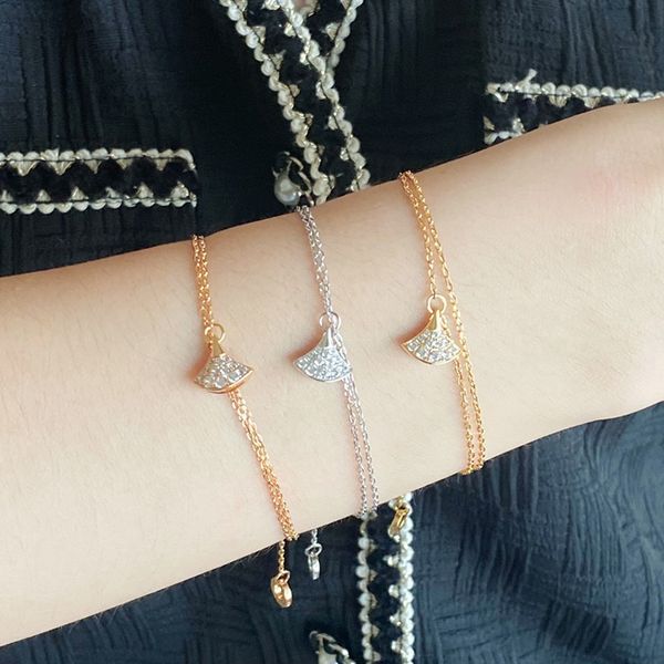 

buigari fan shaped skirt anklet bracelet designer for woman bracelet gold plated 18k highest counter quality luxury classic style never fade, Golden;silver